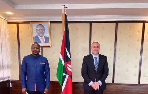 Health CS Mutahi Kagwe with Egyptian Ambassador Khaled ElAbyad