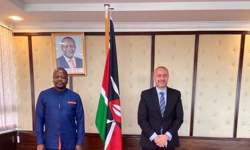 Health CS Mutahi Kagwe with Egyptian Ambassador Khaled ElAbyad