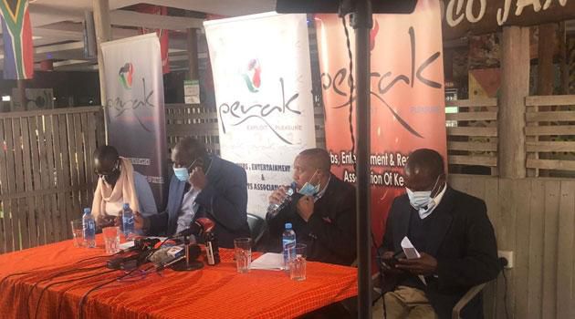 Members of PERAK during a press conference on November 11, 2020