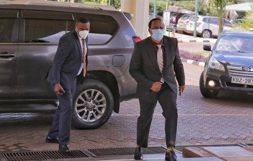 PS Karanja Kibicho arrives at DCI Headquarters