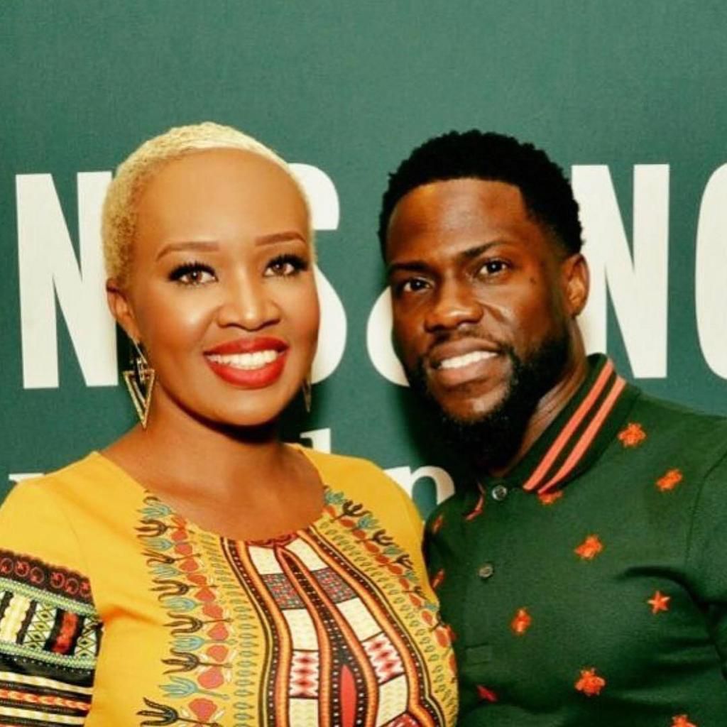 Actress Christine Wawira at a past even with Kevin Hart