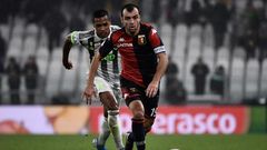 Goran Pandev, pictured here playing against Juventus, set Genoa on the way to a big win over SPAL