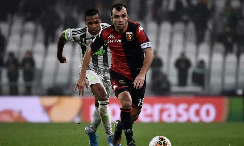 Goran Pandev, pictured here playing against Juventus, set Genoa on the way to a big win over SPAL