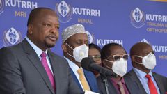 Health CS Mutahi Kagwe at a recent press conference