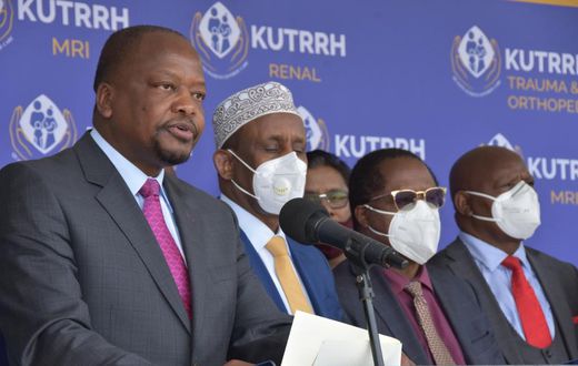Health CS Mutahi Kagwe at a recent press conference