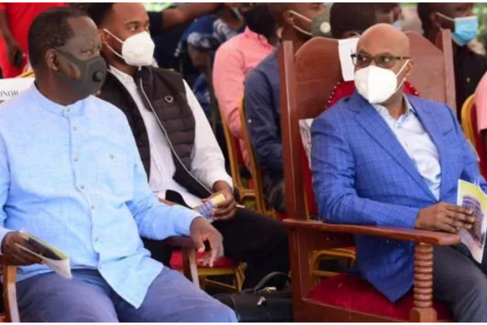 Former Prime Minister Raila Odinga (left) and Businessman Jimmy Wanjigi