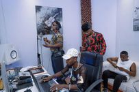 Photos of Koffi Olomide and Diamond Platnumz in Studio