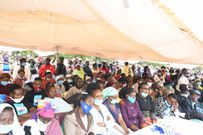 Mourners at the Kangema funeral where Kiharu MP Ndindi Nyoro was heckled