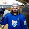 Israel's ice hockey team captain Eliezer Sherbatov after a training session with his Polish team Unia Oswiecim