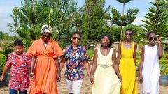 Akothee with her Kids