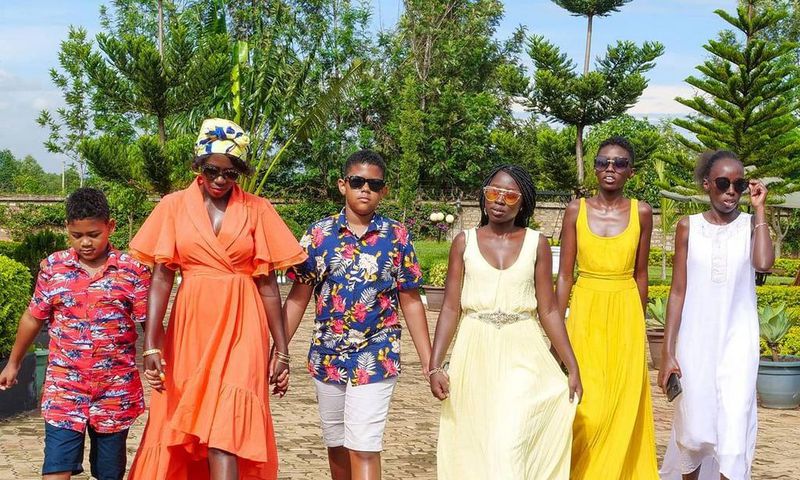 Akothee with her Kids