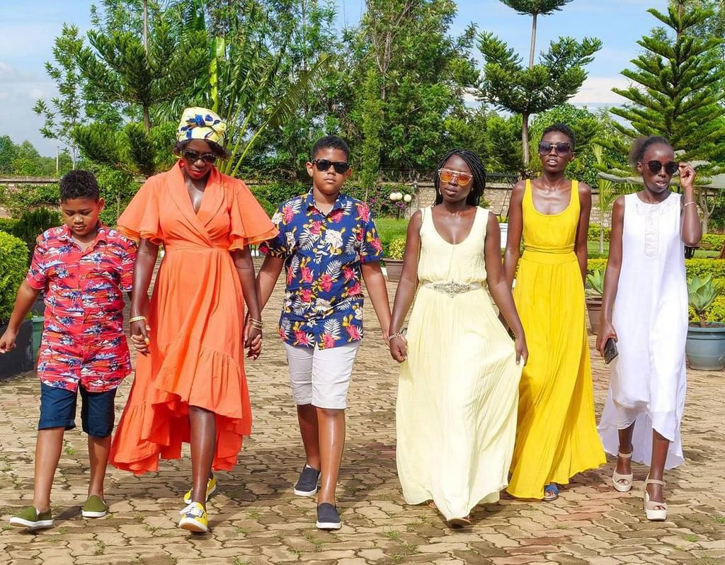 Akothee with her Kids