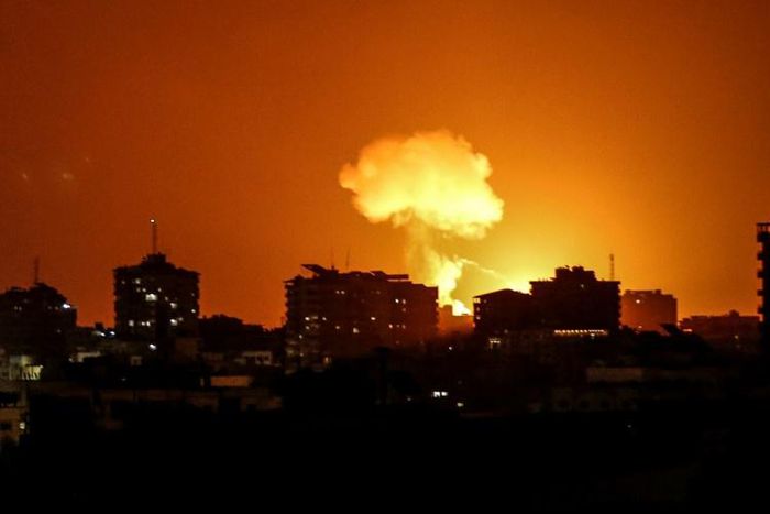 Israel carries out air strikes against Hamas targets in Gaza, hours after warning the Palestinian Islamist group that it risks war if it fails to end repeated launches of arson balloons across the border