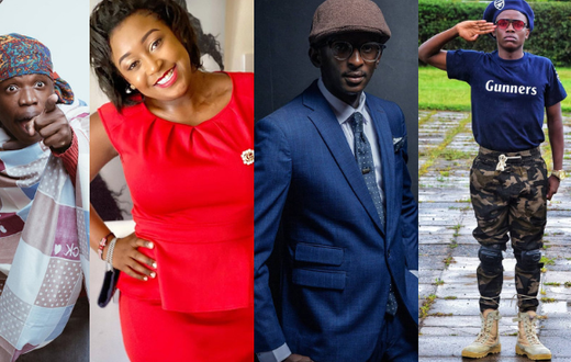 Flaqo aka Mama Otis, Betty Kyallo, Njugush and Crazy Kennar. List of winner at the 2020 Africa Digital Influencer Awards