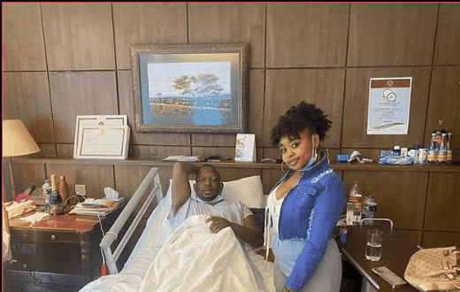 Former Governor Mike Sonko with daughter at Nairobi Hospital