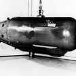 A US atomic bomb of the type nicknamed "Little Boy" that was dropped by a US Army Air Force B-29 bomber on August 9, 1945 over Hiroshima, Japan