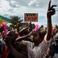 Supporters of the military junta, which calls itself the National Committee for the Salvation of the People, or CNSP, take part in a rally in Bamako this week