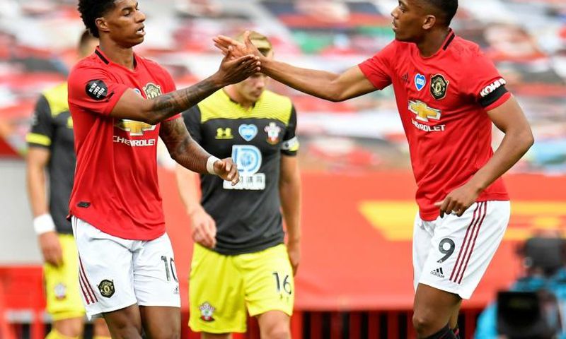 Marcus Rashford (left) and Anthony Martial (right) turned the game around for Manchester United