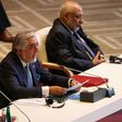 Abdullah Abdullah (L), Chairman of Afghanistan's High Council for National Reconciliation, called for an immediate humanitarian ceasefire at the start of historic peace talks with the Taliban in the Qatari capital Doha
