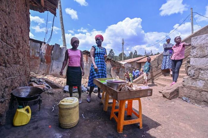 Teenager Bella Achieng works alongside her mother in Nairobi after the school year was cancelled in Kenya due to the coronavirus