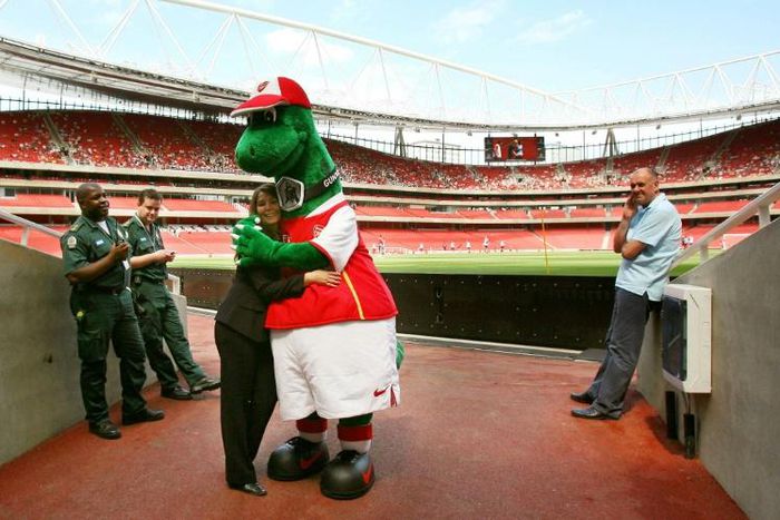 Arsenal's Gunnersaurus is back at the Emirates