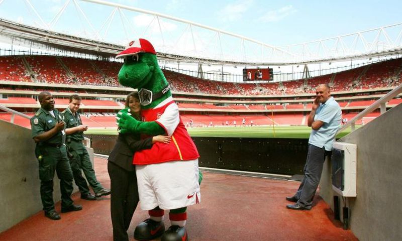 Arsenal's Gunnersaurus is back at the Emirates