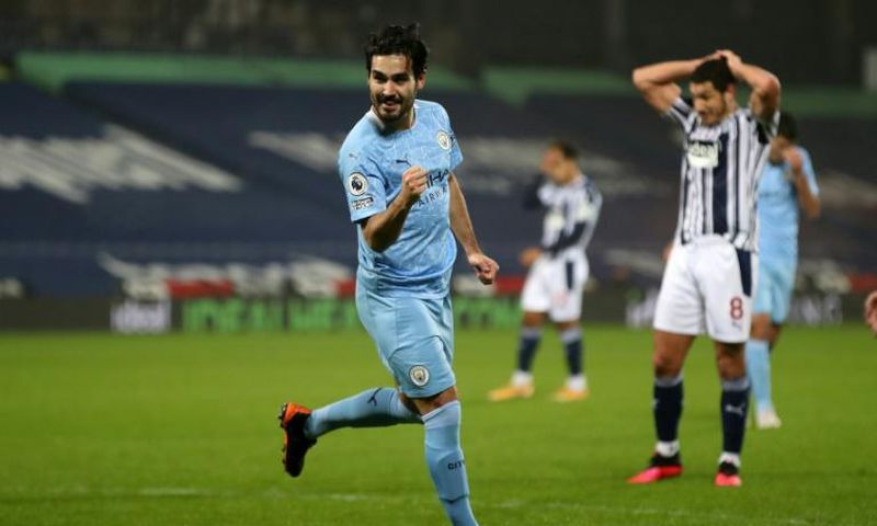 Two Gud: Ilkay Gundogan scored twice in Manchester City's thrashing of West Brom