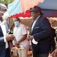 Former Vice President Kalonzo Musyoka with former Machakos Senator Johnson Muthama during the burial of Samuel Mutuku