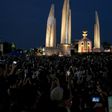 Thousands of mostly young, black-clad protesters amassed at Bangkok's Democracy Monument in one of the city's largest shows of defiance in years