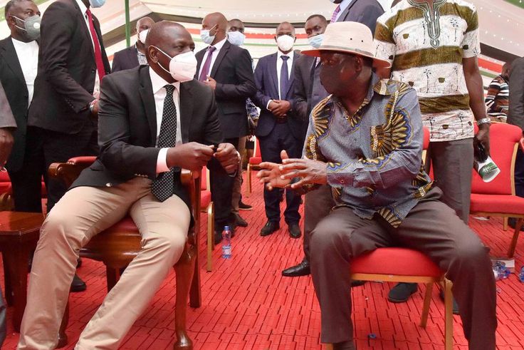 Deputy President William Ruto with former Prime Minister Raila Odinga