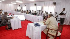 President Uhuru Kenyatta chairing cabinet meeting at Manyani, Taita Taveta