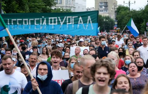 The protest movement against the government is the largest outside of Moscow in several years