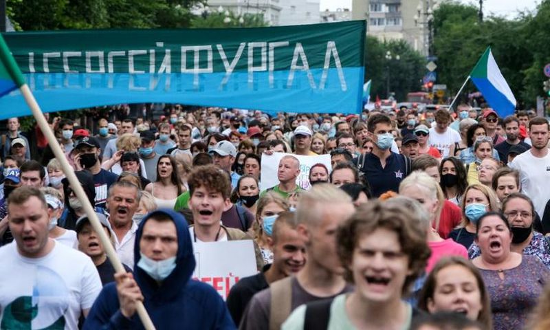 The protest movement against the government is the largest outside of Moscow in several years