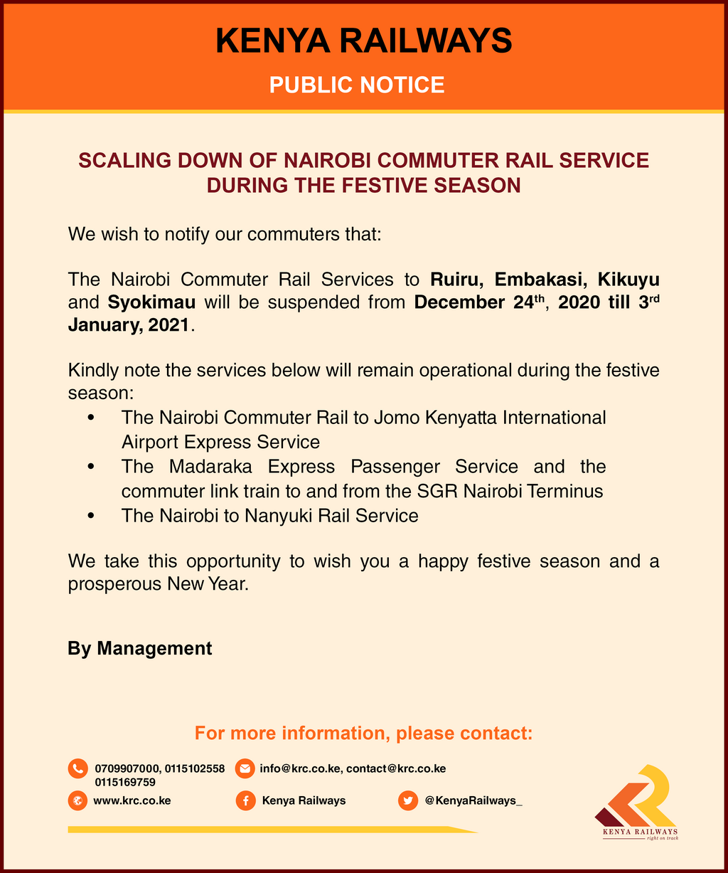 Kenya Railways statement