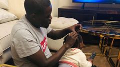 Fans impressed by this photos of Senator Sakaja making daughter’s hair
