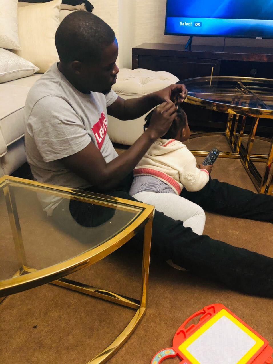 Fans impressed by this photos of Senator Sakaja making daughter’s hair