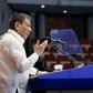 President Rodrigo Duterte delivering his annual State of the Nation Address to congress in Manila in a picture provided by the Philippines' Presidential Photo Division