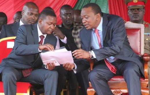 President Uhuru Kenyatta (right) and Machakos Governor Alfred Mutua (left). Governor Mutua has outlined his interesting strategy to take over from President Uhuru Kenyatta.