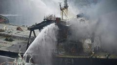 A huge week-long blaze aboard the New Diamond was finally extinguished Wednesday