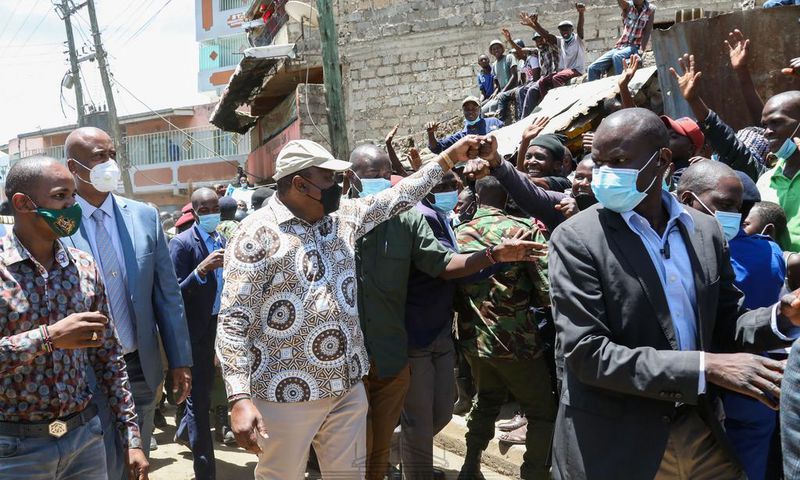 President Uhuru Kenyatta in Kayole Estate, Nairobi County