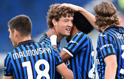 Dutch forward Sam Lammers (2ndL) scored for Atalanta who have 13 goals from three games this campaign.