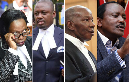 Martha Karua, Otiende Amollo, Fred Ngatia and Kalonzo Musyoka who were all conferred the "Senior Counsel" title by President Uhuru Kenyatta