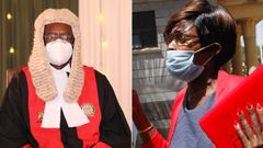 Chief Justice David Maraga and Mary Kwamboka who sued the CJ for child support