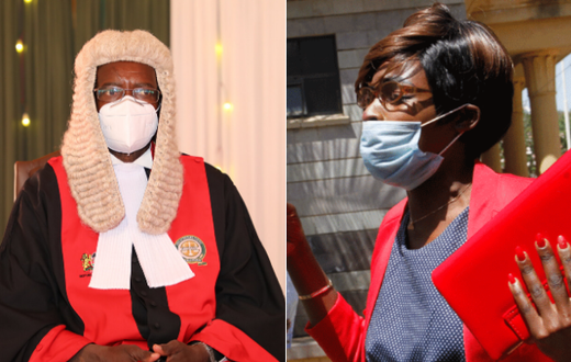 Chief Justice David Maraga and Mary Kwamboka who sued the CJ for child support