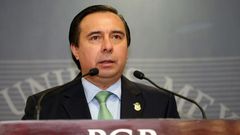 Tomas Zeron (pictured in a September 2015 handout photo), who was head of Mexico's Criminal Investigation Agency, is wanted over allegations of serious irregularities in the probe into one of the country's worst human rights tragedies