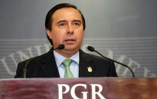 Tomas Zeron (pictured in a September 2015 handout photo), who was head of Mexico's Criminal Investigation Agency, is wanted over allegations of serious irregularities in the probe into one of the country's worst human rights tragedies