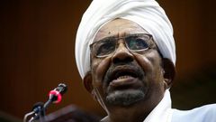 A file photo taken on April 1, 2019 of former Sudanese president Omar al-Bashir