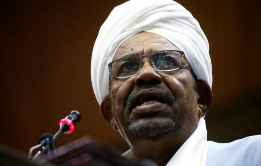 A file photo taken on April 1, 2019 of former Sudanese president Omar al-Bashir