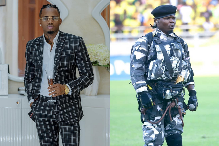 Diamond’s reaction after Harmonize fell from zip line as he made a grand entrance at a show