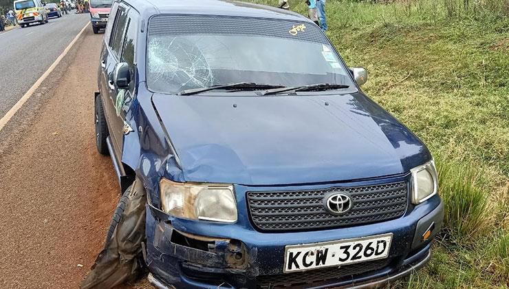 Miraa-transporting Toyota Probox which ran over 35-year-old Samuel Kathigo along Embu/Mwea road killing him on the spot
